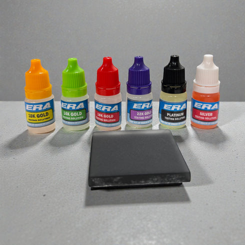 ERAFINE At Home Jewelry Testing Kit, Gold Silver Platinum Tester Kit with Test Stone, Instructions 5ml Bottles, Detect Metals Scrap Jewelry