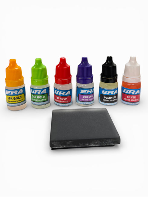 ERAFINE At Home Jewelry Testing Kit, Gold Silver Platinum Tester Kit with Test Stone, Instructions 5ml Bottles, Detect Metals Scrap Jewelry