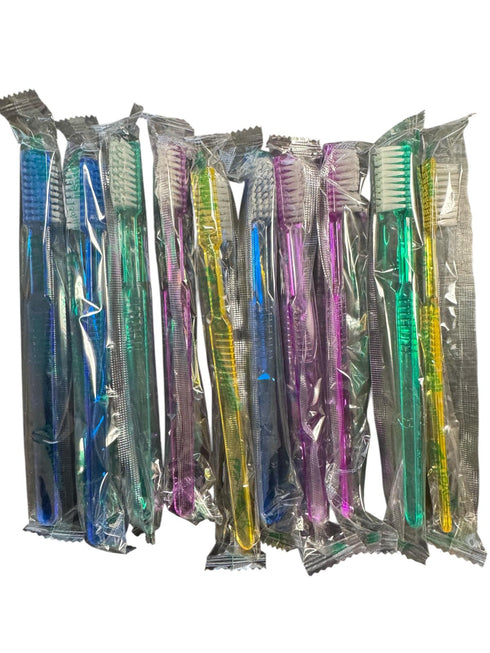 ERAFINE 10pcs Disposable Toothbrushes Single-use Pre-Pasted Toothbrush Individual Wrapped Xylitol Mint