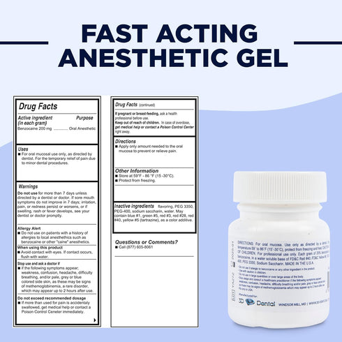 Topical Anesthetic Gel Cherry Flavor 1oz. Jar Candi Caine