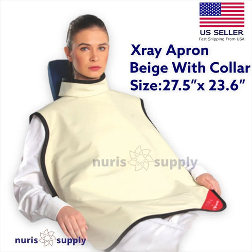 Lead Apron with Collar for X-Rays - X Ray Dental Lead Vest with Thyroid Shield Radiation Protection Collar
