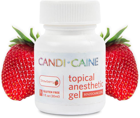 Topical Anesthetic Gel Strawberry Flavor 1oz. Jar Candi Caine