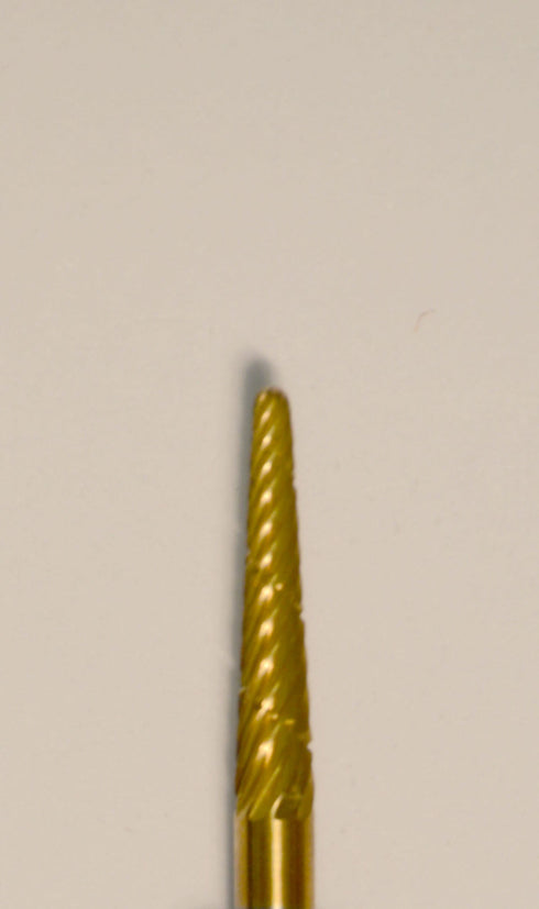 Taper Fissure (31P) TNT-Coated Dual Cut Regular HP Carbide Bur 31P-GOLD