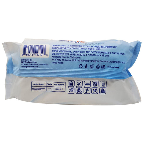 G&Y Antibacterial Hand Wipe 1 Pack of 90 Sheet Wet Wipes