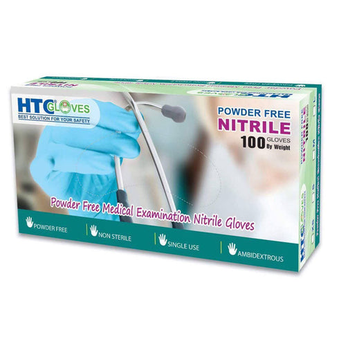 HTC Powder Free Medical Examination Nitrile Gloves X-SMALL - 10 box of 100 ( case 1000 )