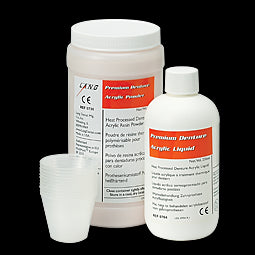 Premium™ Denture Heat Cure Base Acrylic Resin Pound Package (454 g powder/236 mL liquid)