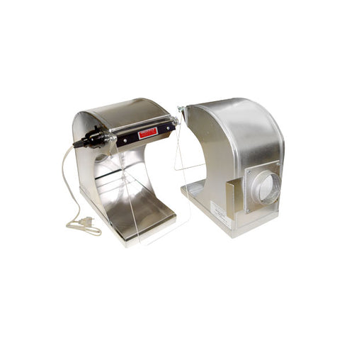 Handler Aluminum Splash Hood 8" Wide 84NL-S without Light with Shield and Insert Pan