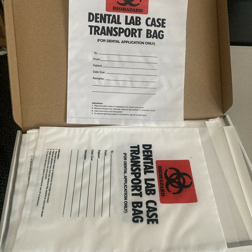 Dental Lab Case Transport Bag Biohazard Bag Name Tags Adhesive Closure 100pcs/Box